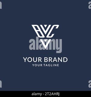 BC-Dreieck-Monogramm-Logo-Design-Ideen, kreatives Initial Letter-Logo mit dreieckigem Logo-Vektor Stock Vektor