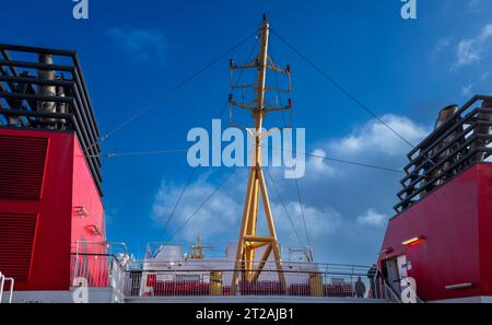 Detail des MV Loch Seaforth - die Fähre von Stornoway in den Äußeren Hebriden nach Ullapool, Schottland Stockfoto