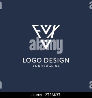 FX-Dreieck-Monogramm-Logo-Design-Ideen, kreatives Initial Letter-Logo mit dreieckigem Logo-Vektor Stock Vektor