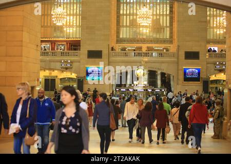 NEW YORK OKT 22: Grand Central Terminal Uhr in New York am 22. Oktober 2016. grand Station New york ist eines der berühmten Wahrzeichen der Stadt Stockfoto