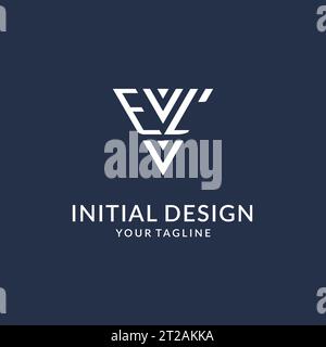 EL Triangle Monogramm Logo Design Ideen, kreatives Initial Letter Logo mit dreieckiger Form Logo Vektor Stock Vektor