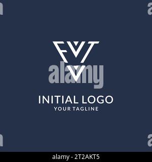 FT Triangle Monogramm Logo Design Ideen, kreatives Initial Letter Logo mit dreieckiger Form Logo Vektor Stock Vektor