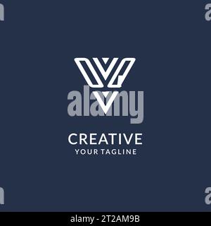 OQ Triangle Monogramm Logo Design Ideen, kreatives Initial Letter Logo mit dreieckigem Logo Vektor Stock Vektor