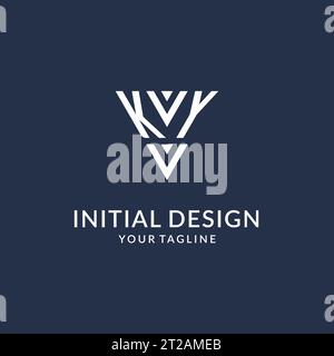 KY Triangle Monogramm Logo Design Ideen, kreatives Initial Letter Logo mit dreieckiger Form Logo Vektor Stock Vektor