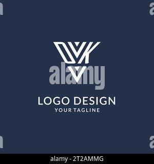 Design-Ideen für DK-Dreieck-Monogramm-Logo, kreatives Initialbuchstabe-Logo mit dreieckigem Logo-Vektor Stock Vektor