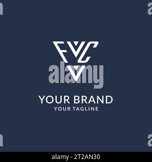 Design-Ideen für das FC-Dreieck-Monogramm-Logo, kreatives Anfangsbuchstaben-Logo mit dreieckigem Logo-Vektor Stock Vektor