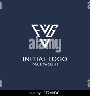 FG Triangle Monogramm Logo Design Ideen, kreatives Initial Letter Logo mit dreieckiger Form Logo Vektor Stock Vektor