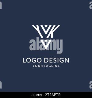 YK Triangle Monogramm Logo Design Ideen, kreatives Initial Letter Logo mit dreieckiger Form Logo Vektor Stock Vektor