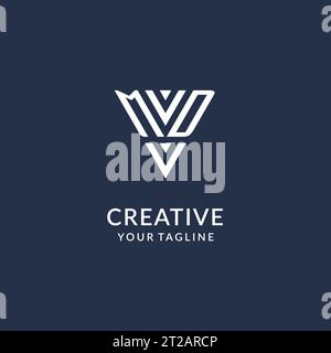 MD-Dreieck-Monogramm-Logo-Design-Ideen, kreatives Initialbuchstaben-Logo mit dreieckigem Logo-Vektor Stock Vektor