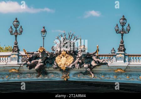 Pont Alexandre III in Paris, die schönste Brücke in Paris Stockfoto