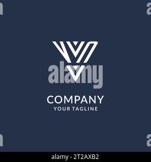 Design-Ideen für VN-Dreieck-Monogramm-Logo, kreatives Anfangsbuchstaben-Logo mit dreieckigem Logo-Vektor Stock Vektor