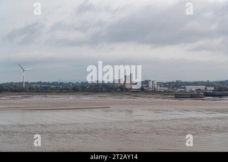 Sharpness Docks vom Forest of Dean Side Stockfoto