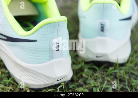 Bangkok, Thailand - 15. Oktober 2023: Nahaufnahme der Nike pegasus 39 Ruuning Schuhe Stockfoto