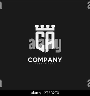 Initialen CA-Logo-Monogramm mit Schild und Festung Design Vektorgrafik Stock Vektor