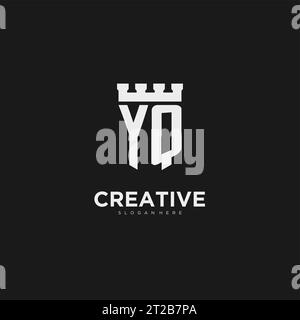 Initialen YQ Logo Monogramm mit Schild und Festung Design Vektorgrafik Stock Vektor