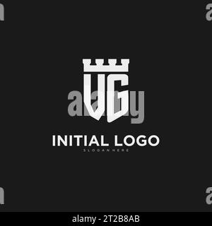 Initialen VG-Logo-Monogramm mit Schild und Festung Design Vektorgrafik Stock Vektor