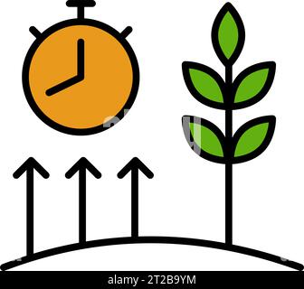 Agronomie-Symbol, einfaches Vektorsymbol. Web-Symbol einfaches Symbol für dünne Linien. Symbol für intensives Pflanzenwachstum, wachsende Setzlinge, Gartenbau, dünne Linie Stock Vektor