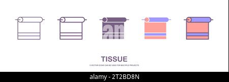 Satz von Textil Symbol Stoff Symbol, Vektor Illustration. Symbolblatt Stock Vektor
