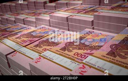Westafrikanische CFA Money Franc Niger Mali Senegal Afrika 3D-Illustration. 1000 XOF-Banknotenbündel. Konzept von Finanzen, Wirtschaft, Wirtschaft, Wirtschaft, b Stockfoto