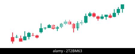 Diagramm für den Handel mit Kerzenhaltern. Kryptopreisanalyse. Vektorillustration isoliert auf weißem Hintergrund Stock Vektor