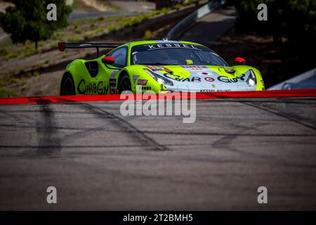 57 KIMURA Takeshi (jpn), HUFFAKER II Gregory (usa), SERRA Daniel (BRA), Kessel Racing, Ferrari 488 GTE Evo, Action während der 4 Stunden der Algarve 2023, 5. Runde der europäischen Le Mans Serie 2023 vom 18. Bis 20. Oktober 2023 in Portimao, Portugal - Foto Paulo Maria / DPPI Stockfoto