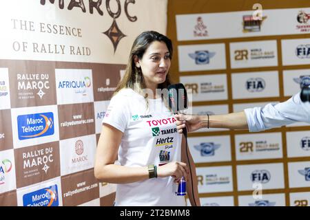 AKKEL Dania (sau), Wevers Sport, Taurus T3Max, FIA W2RC, Porträt während der administrativen Kontrollen und Scrutineering der Rallye du Maroc 2023, vom 11. Bis 12. Oktober 2023 in Agadir, Marokko - Foto Joao Filipe/DPPI Credit: DPPI Media/Alamy Live News Stockfoto