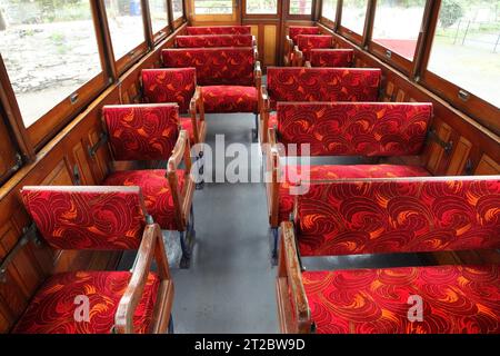 Innenraum des Manx Electric Railway Carridge, Isle of man. Stockfoto