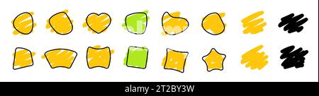 Große Auswahl an abstrakten zufälligen Formen, Abzeichen oder Spot. Abstrakte Farbe oder schwarze organische Formen. Vektorsammlung Stock Vektor