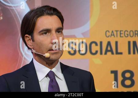 Rom, Italien. Oktober 2023. CEOforLIFE CLUBHOUSE - MONTECITORIO, Rom, Italien, 18. Oktober 2023, Giampiero Marrazzo, Journalist beim CEO for Life Awards Italia 2023 - News Credit: Live Media Publishing Group/Alamy Live News Stockfoto