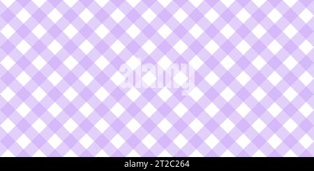 Nahtloses Gingham-Muster in lila Pastellfarbe. Vichy-Karomuster für Dekorationsartikel zu Osterferien. Vektor-kariertes Muster für Stock Vektor