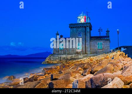 Sonnenaufgang im Blacksod Lighthouse, Belmullet, County Mayo, Irland Stockfoto