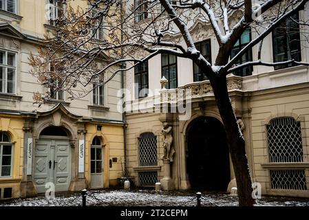 Schulhiof Schulhof in Wien, Österreich. Stockfoto