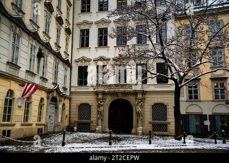 Schulhiof Schulhof in Wien, Österreich. Stockfoto