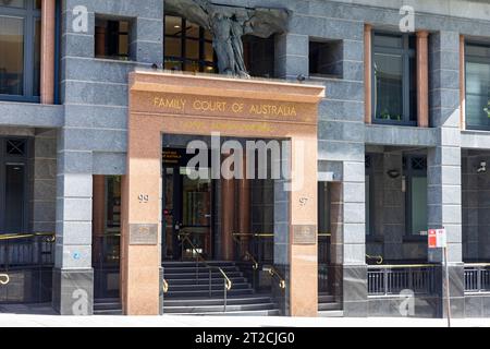 Family Court of Australia und Federal Circuit Court im Lionel Bowen Gebäude in der Goulburn Street im Stadtzentrum von Sydney, Australien Stockfoto