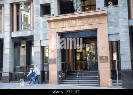 Family Court of Australia und Federal Circuit Court im Lionel Bowen Gebäude in der Goulburn Street im Stadtzentrum von Sydney, Australien Stockfoto