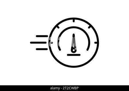 Tachometer-Symbol. Symbol für Geschwindigkeit. Geeignet für Websites, Apps, Benutzeroberflächen, Druckgeräte usw. Liniensymbolstil. Einfache Vektorkonstruktion bearbeitbar Stock Vektor