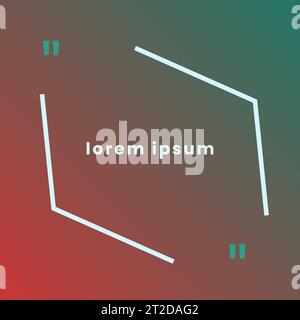 Motivierende Vorlage für Vektor, leere Vorlage für den Rahmen für Zitate auf verlaufendem Hintergrund. Vektorabbildung Stock Vektor