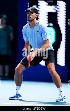 Ariake Coliseum, Tokio, Japan. Oktober 2023. Ben McLachlan (JPN), 18. OKTOBER 2023 - Tennis : Kinoshita Group Japan Open Tennis Championships 2023 Männer Doppel 1. Runde im Ariake Coliseum, Tokio, Japan. Quelle: Naoki Nishimura/AFLO SPORT/Alamy Live News Stockfoto