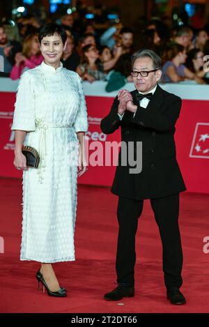 Rom, Italien. Oktober 2023. Shigeru Umebayashi nimmt am 18. Oktober 2023 an der Eröffnungszeremonie des 18. Rom Film Festivals im Auditorium Parco Della Musica in Rom Teil (Foto: Fabrizio Corradetti/LiveMedia) Credit: Independent Photo Agency Srl/Alamy Live News Credit: Independent Photo Agency/Alamy Live News Stockfoto