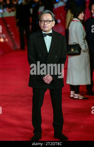 Rom, Italien. Oktober 2023. Shigeru Umebayashi nimmt am 18. Oktober 2023 an der Eröffnungszeremonie des 18. Rom Film Festivals im Auditorium Parco Della Musica in Rom Teil (Foto: Fabrizio Corradetti/LiveMedia) Credit: Independent Photo Agency Srl/Alamy Live News Credit: Independent Photo Agency/Alamy Live News Stockfoto