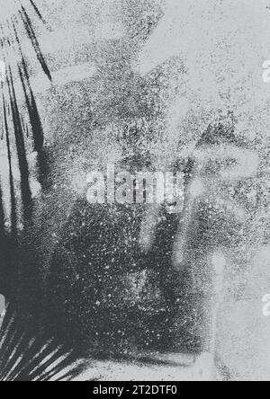 Realistische Papierstrukturüberlagerung für Albumcover-Art-Vektormockup mit verdeckten Kanten. Dezenter, abgenutzter Look für Musik-Albumkunst und modernes, edgy Design Stockfoto