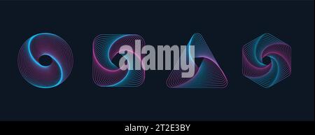 Abstrakte Formen in trendigen Neonfarben. Trendiger Retro-Stil der 1980er, 90er Jahre. Vektorillustration. Stock Vektor