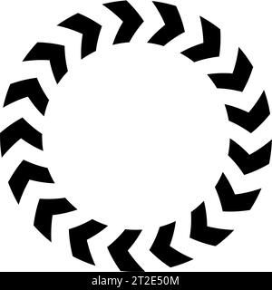 Pfeilsymbol des Chevron-Kreises. Runder Pfeilrahmen. Vektorillustration Stock Vektor