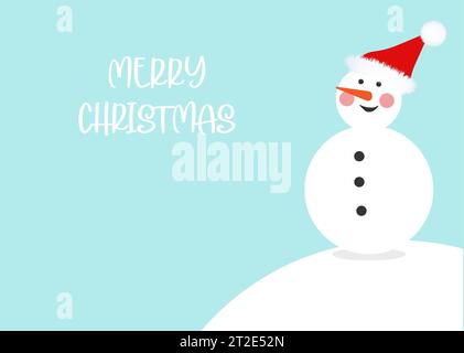 Weihnachtsgrußkarte mit Schneemann. Grafische Ressource zu Winter und weihnachten für Inhalte , Banner, Aufkleber und Grußkarte. Vektorillust Stock Vektor