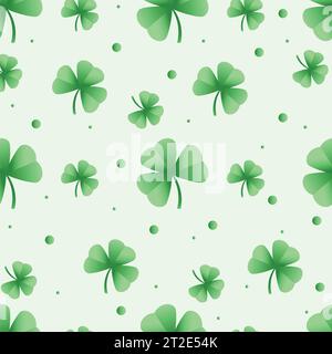 Nahtloses Kleeblatt-Muster. St. Patrick's Day Symbol, irischer Lucky Shamrock Hintergrund. Vektorabbildung Stock Vektor