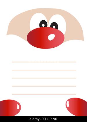 Leere Wunschliste in Santa Claus Hände.Weihnachtsgrußkarte.Vorlage Weihnachtsbrief an Santa Claus.Vektor-Illustration. Stock Vektor