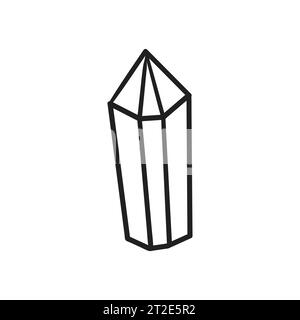 Kristall. Doodle Magic-Symbol. Rautensymbol isoliert auf weiß.Vektor-Abbildung Stock Vektor