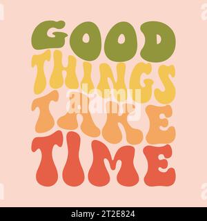 70er Jahre Retro-inspirierender Slogan mit Vintage-Groovy für grafisches T-Shirt oder Poster – Vektor Stock Vektor