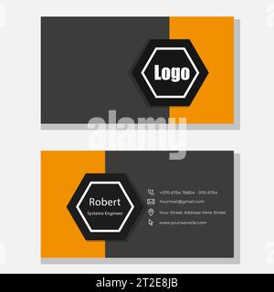 Moderne einfache leichte Visitenkartenschablone - flaches Design - Vektor-Illustration Stock Vektor