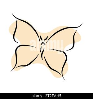 Fliegendes Vogel-Zeichnungselement mit durchgehender Linie isoliert auf weißem Hintergrund für Logo oder dekoratives Element. Vektorillustration der Tierform im Trend Stock Vektor